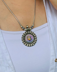 Aabhushan Sangrah Handpainted Miniature Art Silver 925 Necklace