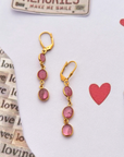 Emory Tourmaline 18K Gold Plated Silver 925 Love Earrings