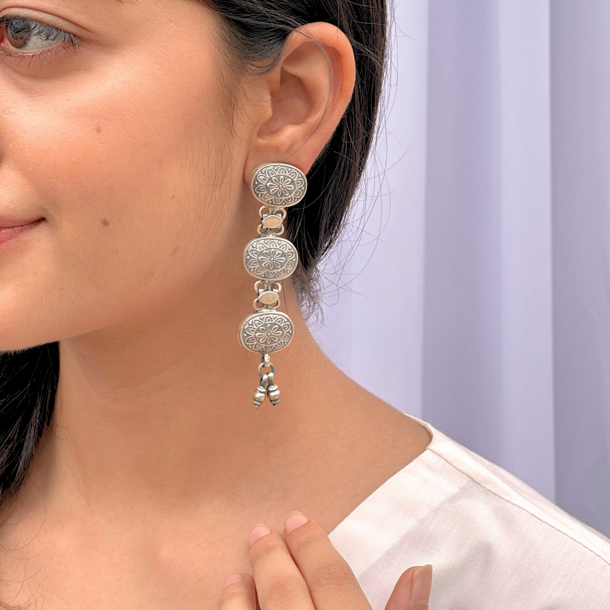 Nur Traditional Silver 925 Earrrings