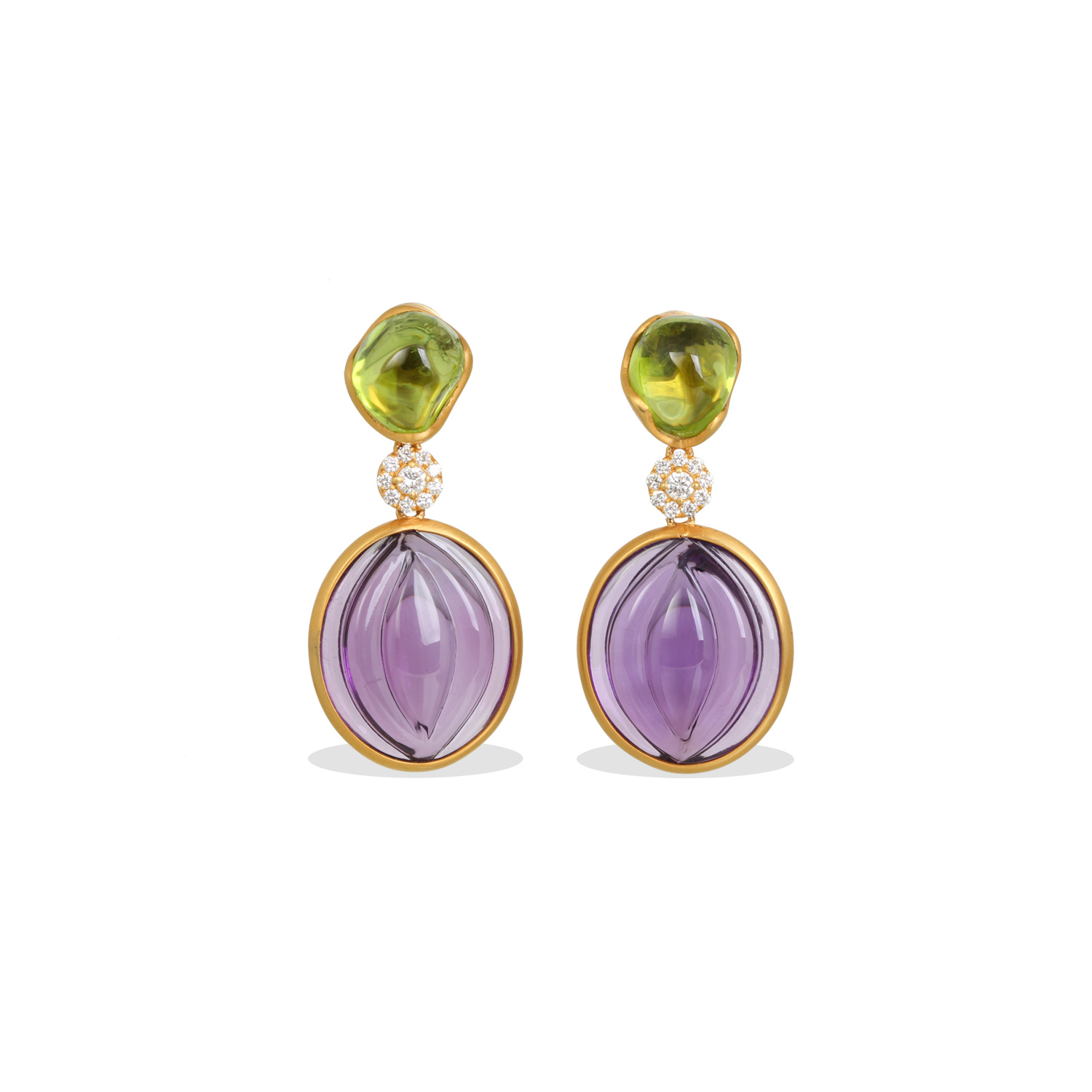 Eri Amethyst and Peridot Earrings