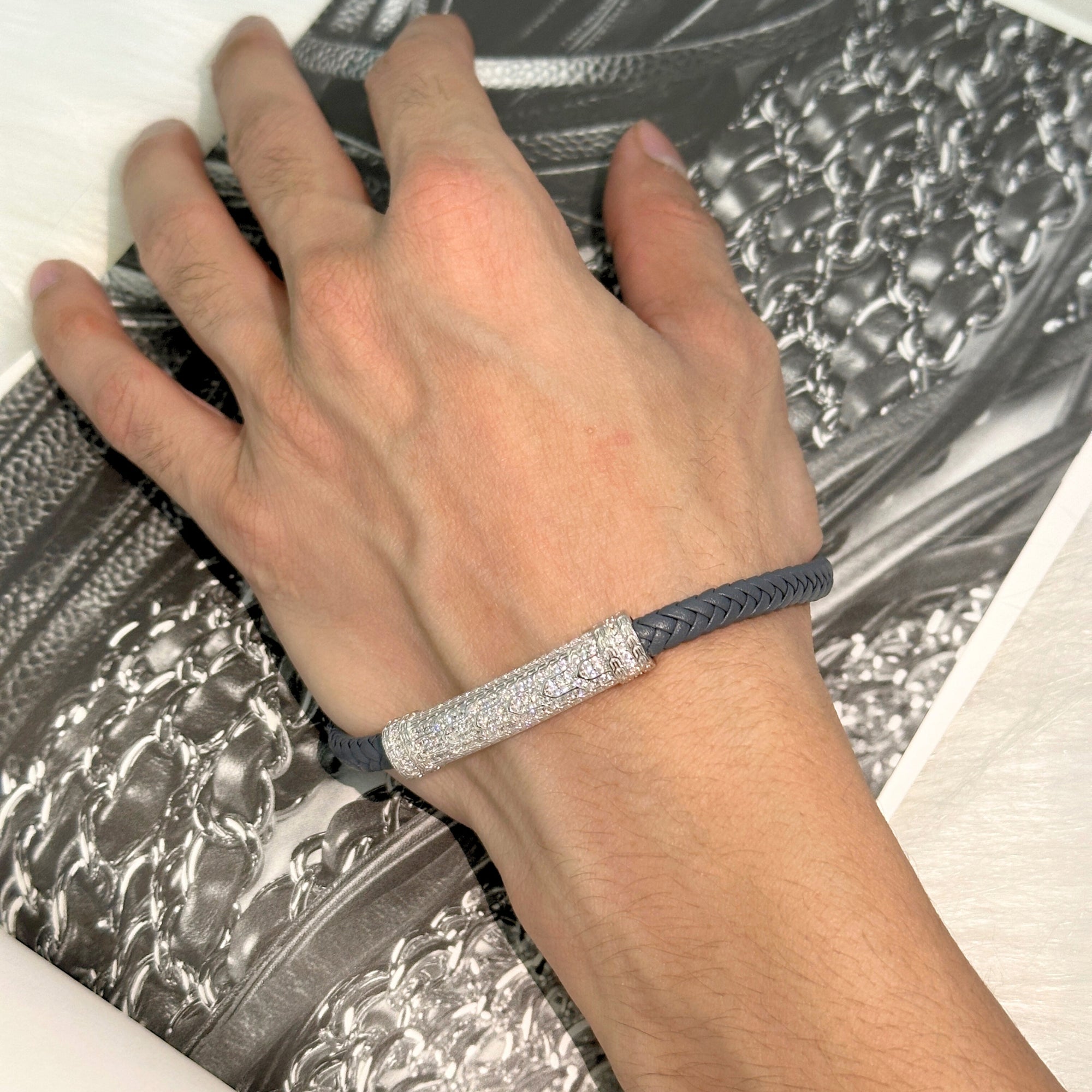 Zern Men's Zircon Silver 925 Bracelet