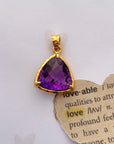 Drip Amethyst 18KT Gold Plated Silver 925 Pendant