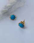Turquoise & Diamond 14K Gold Earrings
