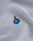Blue Topaz 18K Gold Pendant with Diamonds