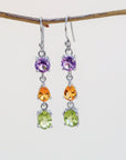 Ridge Color Stone Earrings