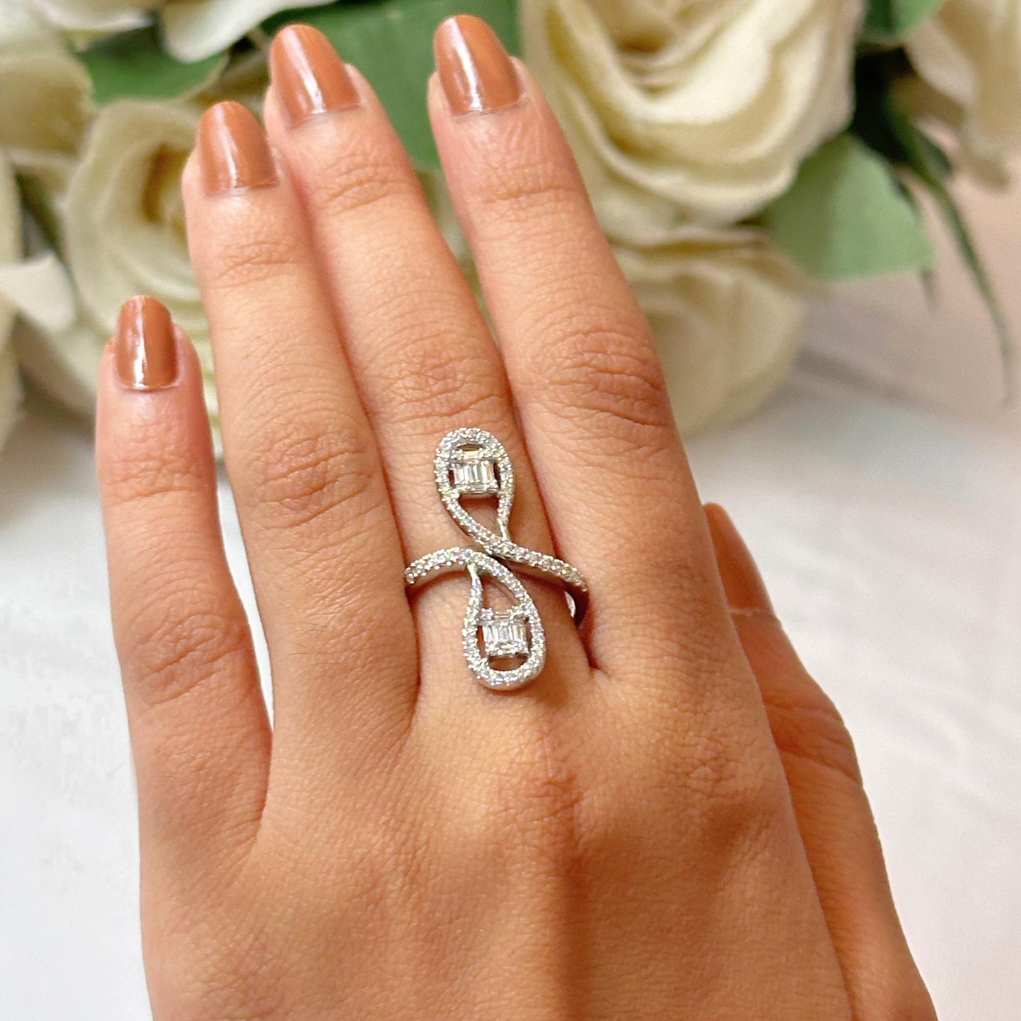 Two Pear Shape Diamond Ring
