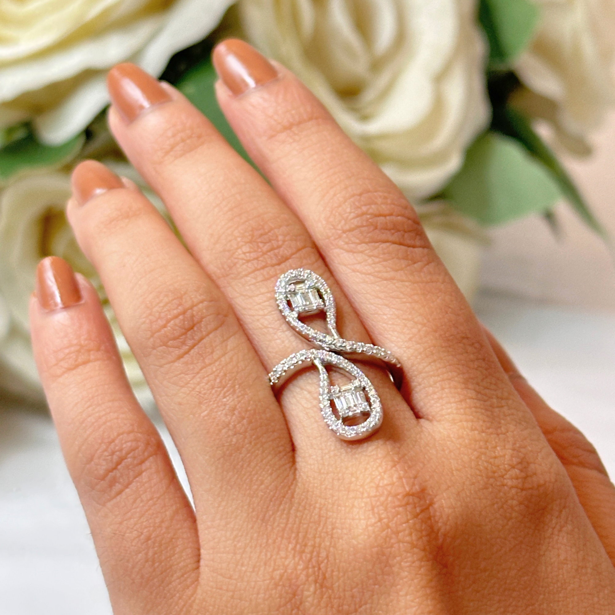 Two Pear Shape Diamond Ring