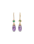 Miu Amethyst & Emerald Earrings
