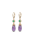 Miu Amethyst & Emerald Earrings