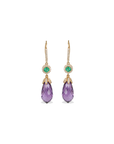 Miu Amethyst & Emerald Earrings