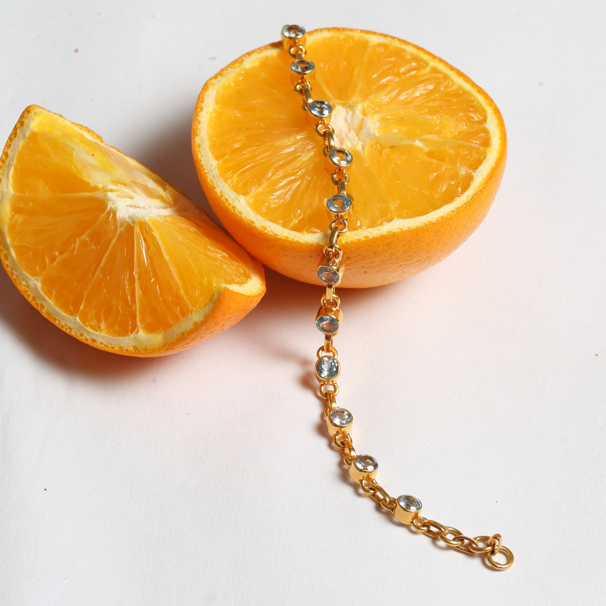 Clik Aquamarine 18K Gold Plated Silver 925 Bracelet