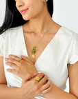 Figment Peridot Gold Plated Silver 925 Ring