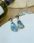Mermaid Abalone and Smokey Quartz Silver 925 Earrings