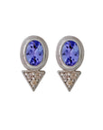 Bewitching Tanzanite and Diamond Silver 925 Earrings