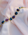 Cheryl Ruby and Sapphire 18K Gold Plated Silver Bracelet