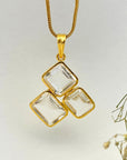 Azure Crystal 18k Gold Plated Silver 925 Pendant