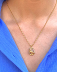 Gilded Rutile 18k Gold Plated Silver 925 Pendant