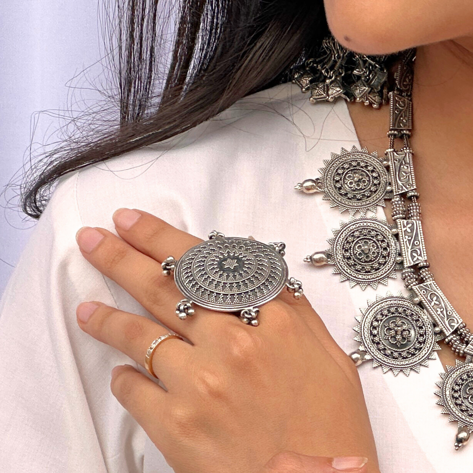 Ghungru Traditional Round Silver 925 Ring