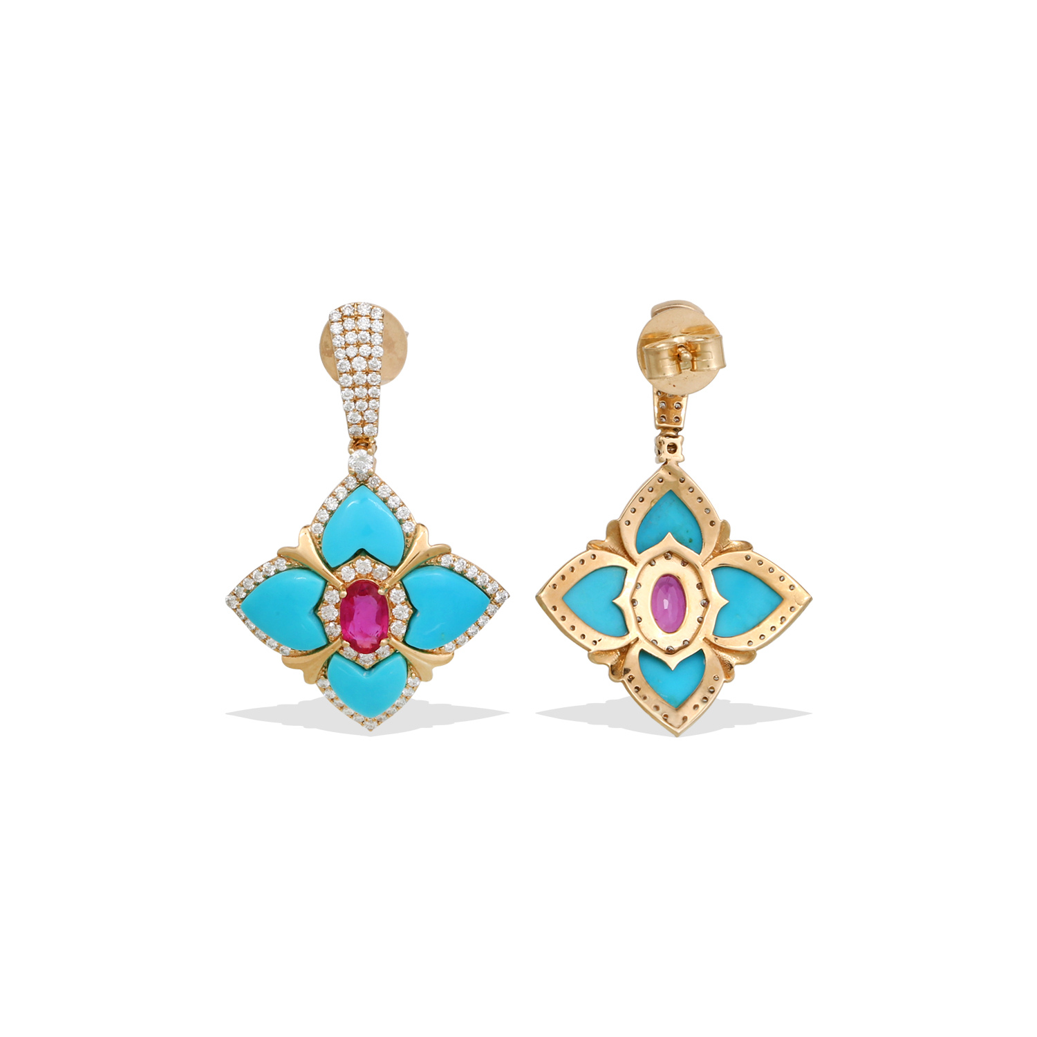 His Turquoise and Ruby Earrings