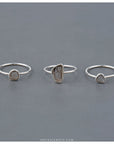 white silver ring