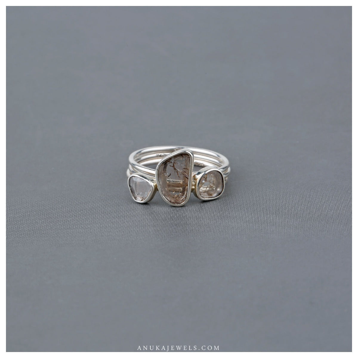 silver white ring