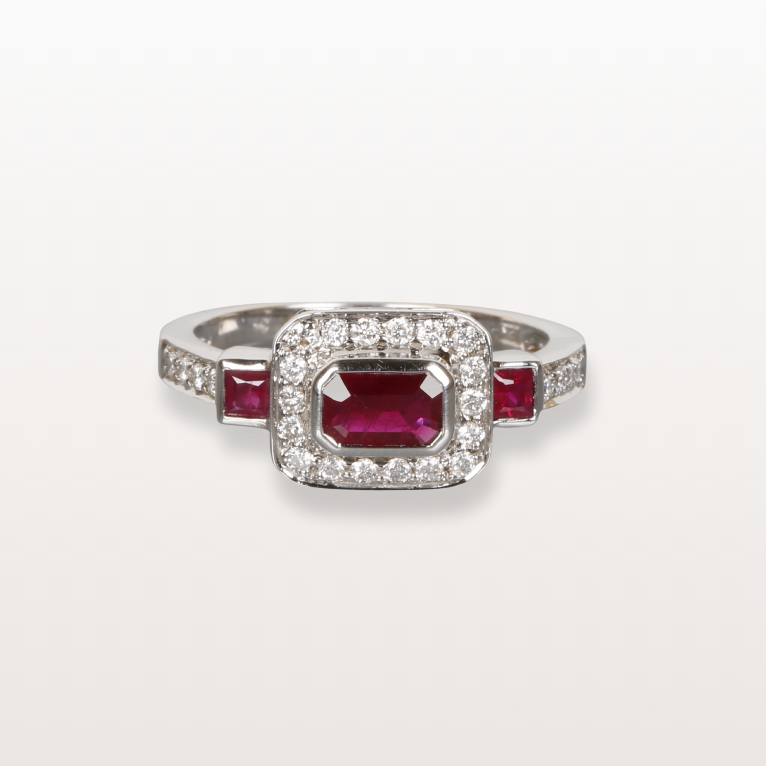 Ruby Diamond White Gold Ring