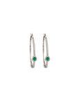 Diamonds & Emerald Hoop Earrings