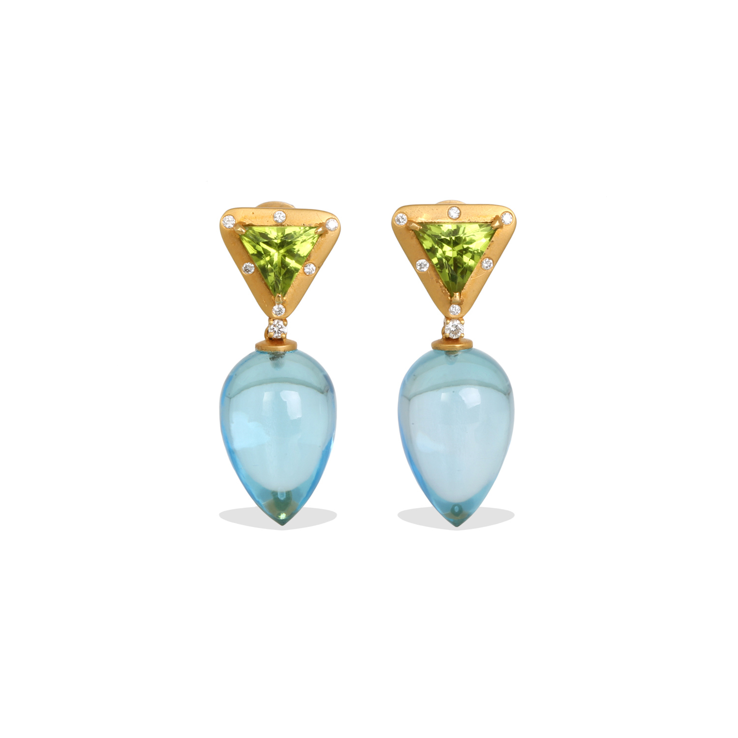 Sena Blue Topaz and Peridot Earrings