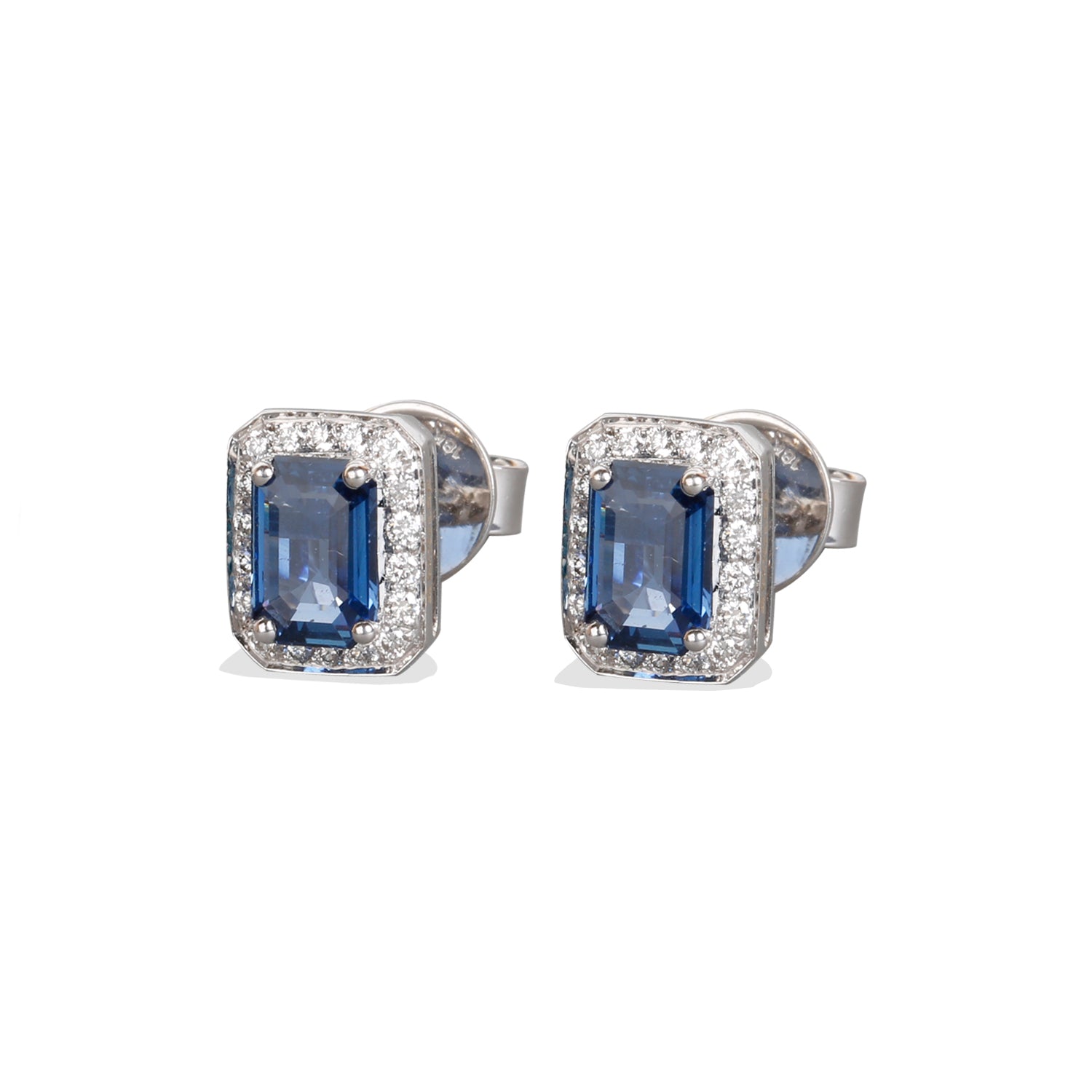 Classic Cluster Sapphire Diamond Studs