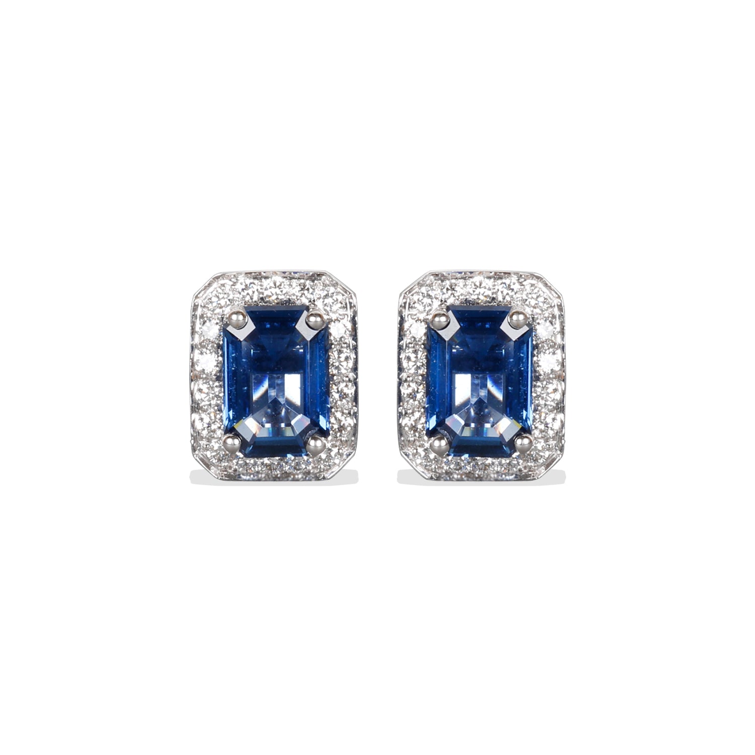 Classic Cluster Sapphire Diamond Studs