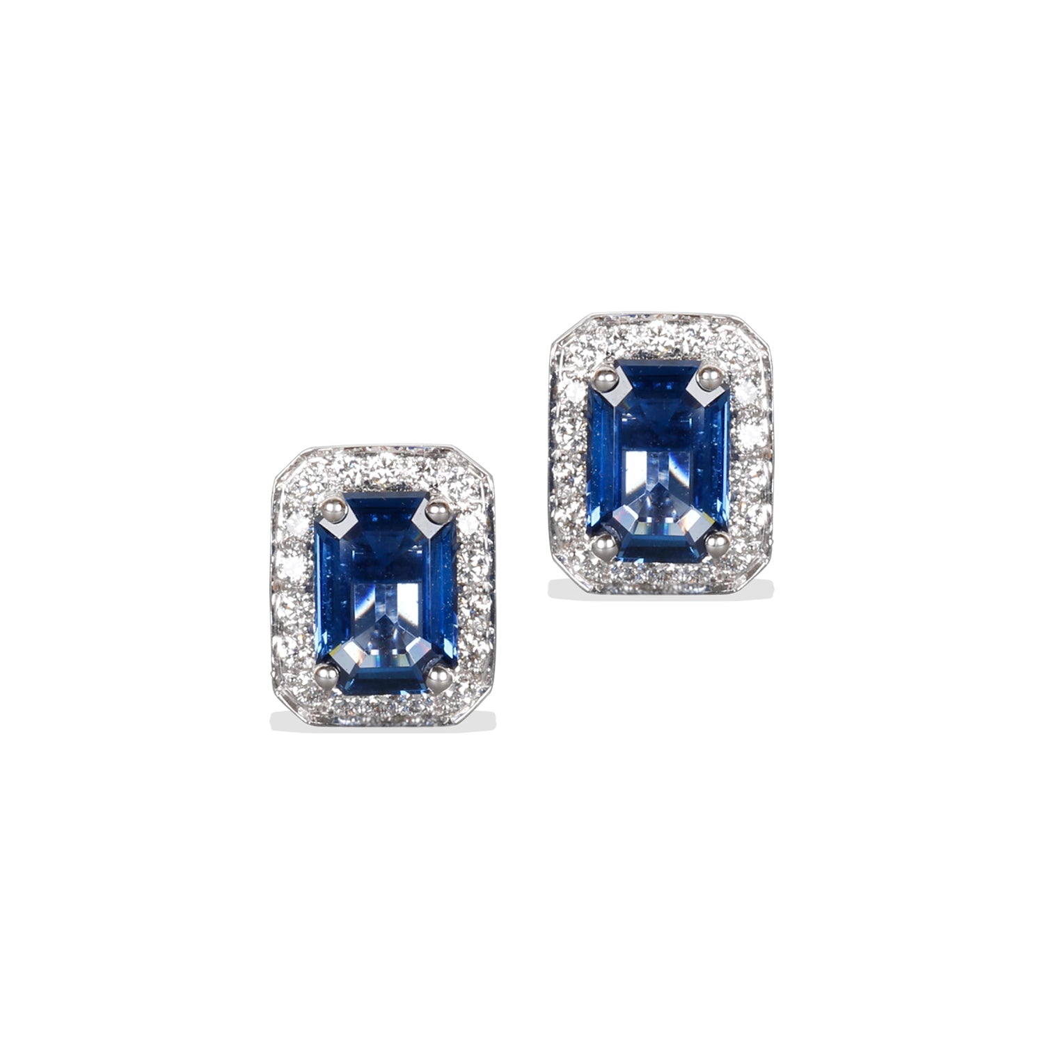 Classic Cluster Sapphire Diamond Studs
