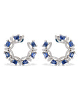 Sunbeam Sapphire Diamond Hoop Earrings