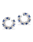 Sunbeam Sapphire Diamond Hoop Earrings