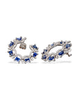 Sunbeam Sapphire Diamond Hoop Earrings