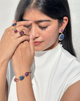 Cheryl Ruby and Sapphire 18K Gold Plated Silver Bracelet