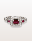 Ruby Diamond White Gold Ring