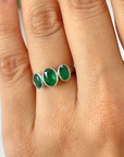 Three Emeralds White Gold Ring