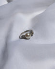 Pearl and Diamond 18K White Gold Ring