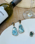Mermaid Abalone and Smokey Quartz Silver 925 Earrings