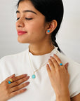 Turquoise & Diamond 14K Gold Earrings