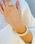Tanishka Pearl 18k Gold Plated Silver 925 Bracelet