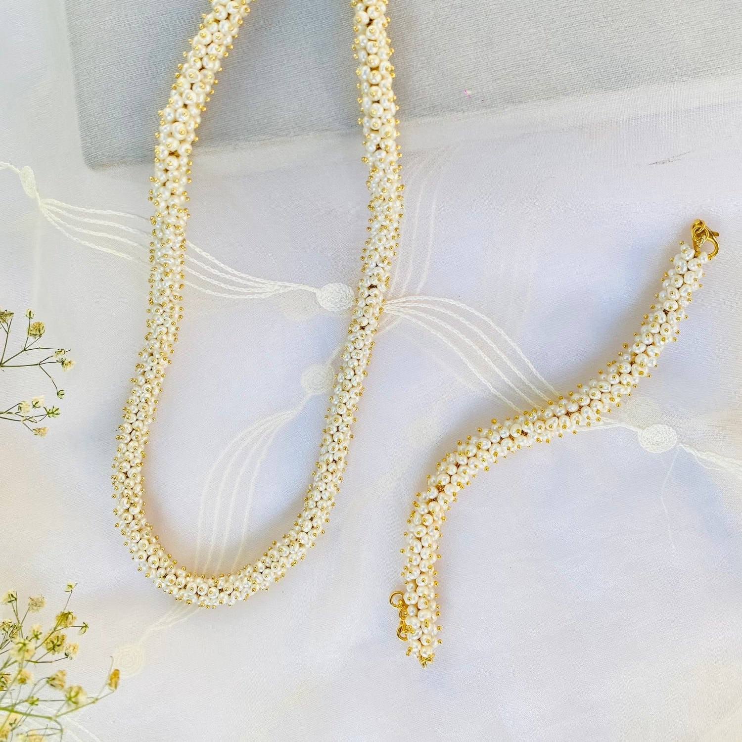 Tanishka Pearl 18k Gold Plated Silver 925 Bracelet