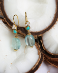 Tuna Colorstone 18K Gold Plated Silver 925 Earrings