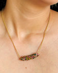 Snick Tourmaline Beaded 18K Gold Plated Silver 925 Necklace
