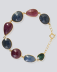 Cheryl Ruby and Sapphire 18K Gold Plated Silver Bracelet