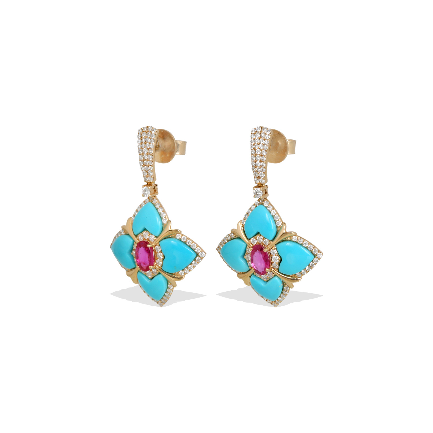 His Turquoise and Ruby Earrings