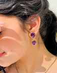 Roie Amethyst Gold Plated Silver 925 Love Earrings