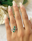 Emerald & Diamonds Crossover Ring