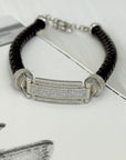 Bron Men's Zircon Silver 925 Bracelet