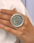 Sunflower Traditional Designer Silver 925 Ring